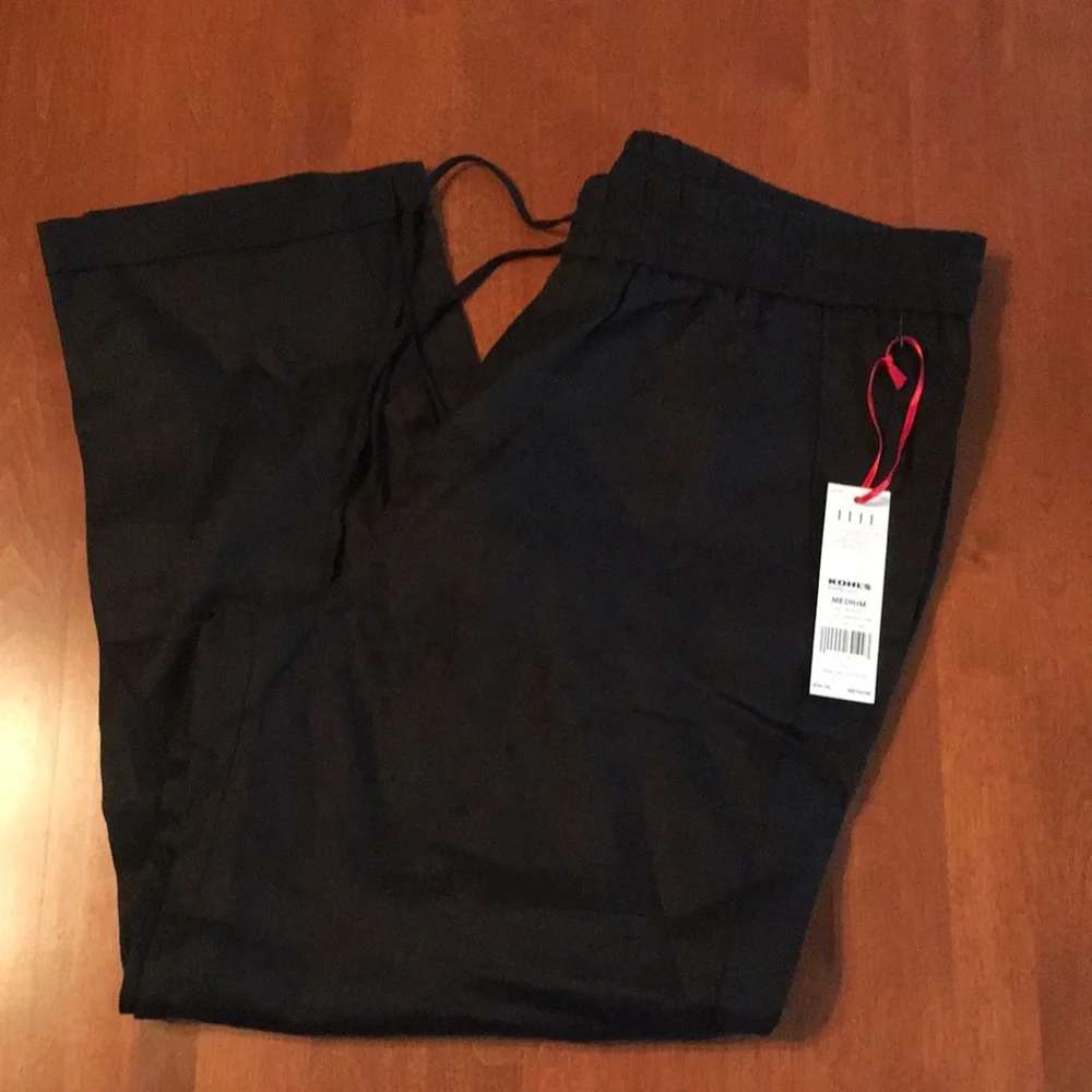 Elle Black Linen Pants - Picture 1 of 8